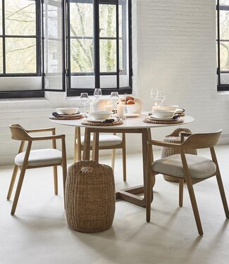 Rivièra Maison Casone Eettafel | Marmer | Eikenhout | 140 cm