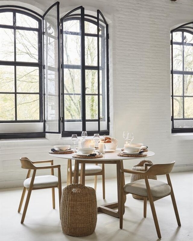 Rivièra Maison Casone Eettafel | Marmer | Eikenhout | 140 cm