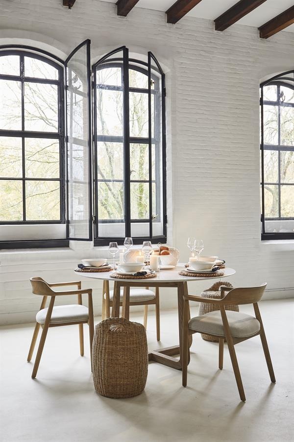 Rivièra Maison Casone Eettafel | Marmer | Eikenhout | 140 cm