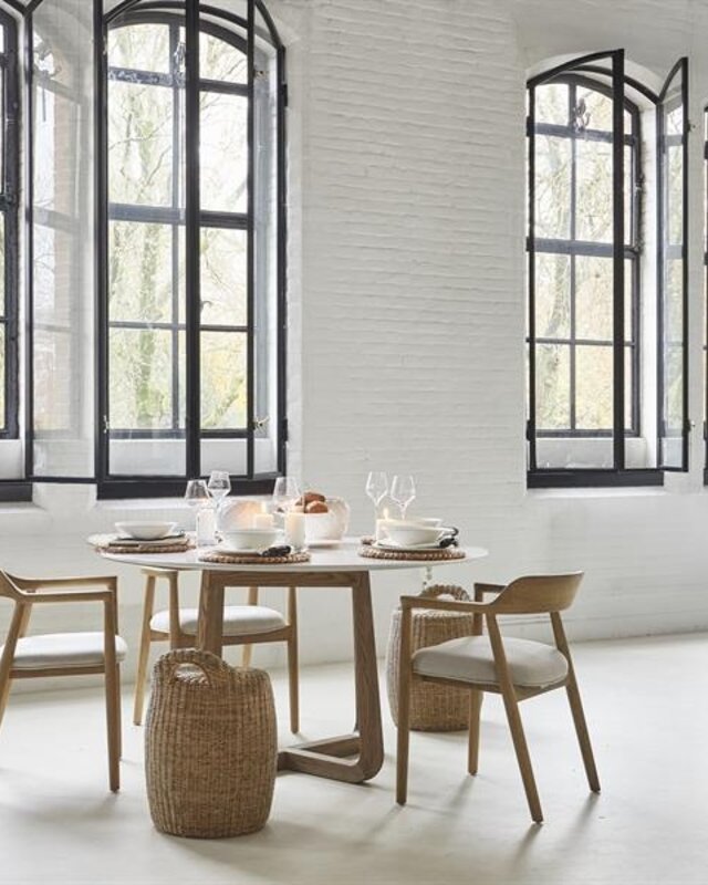 Rivièra Maison Casone Eettafel | Marmer | Eikenhout | 140 cm