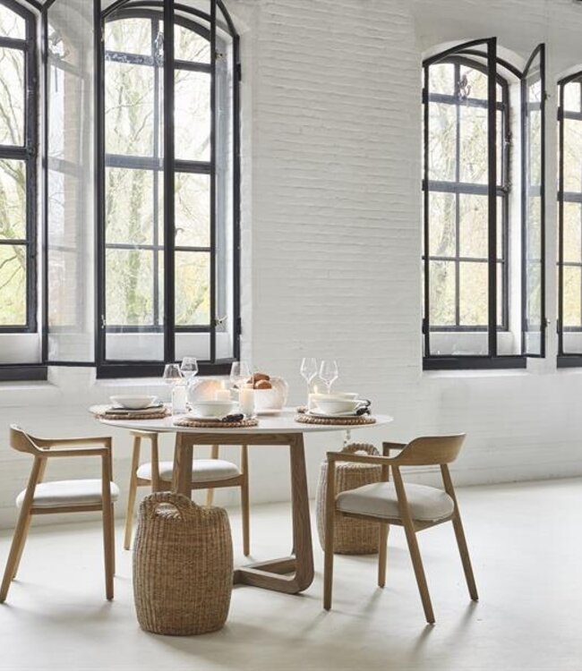 Rivièra Maison Casone Eettafel | Marmer | Eikenhout | 140 cm