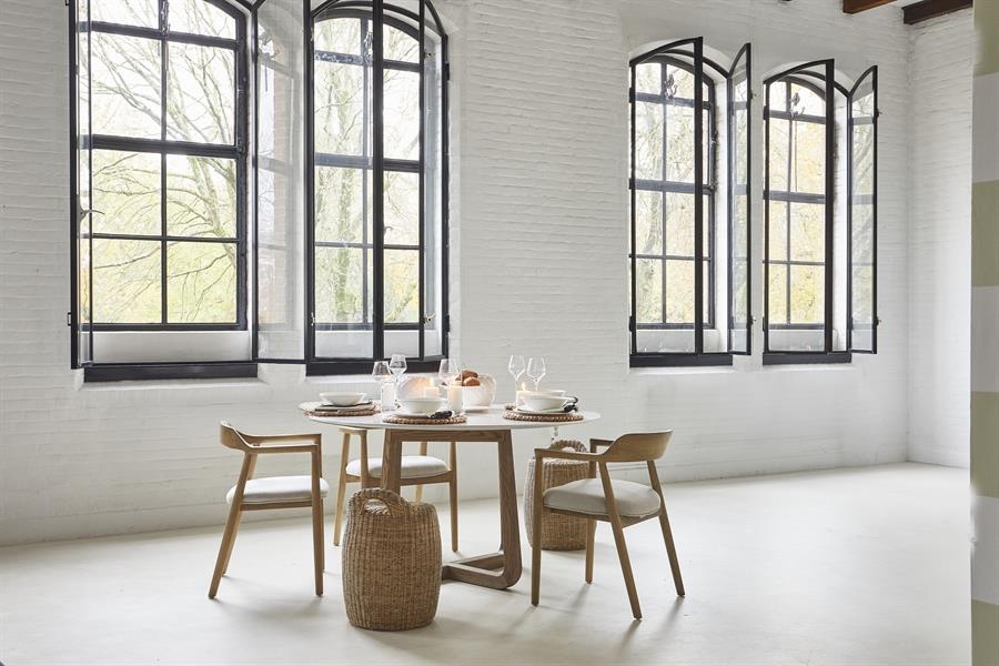 Rivièra Maison Casone Eettafel | Marmer | Eikenhout | 140 cm