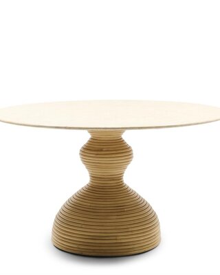 Rivièra Maison Eettafel Vedella | Marmer | Rattan | 130 cm