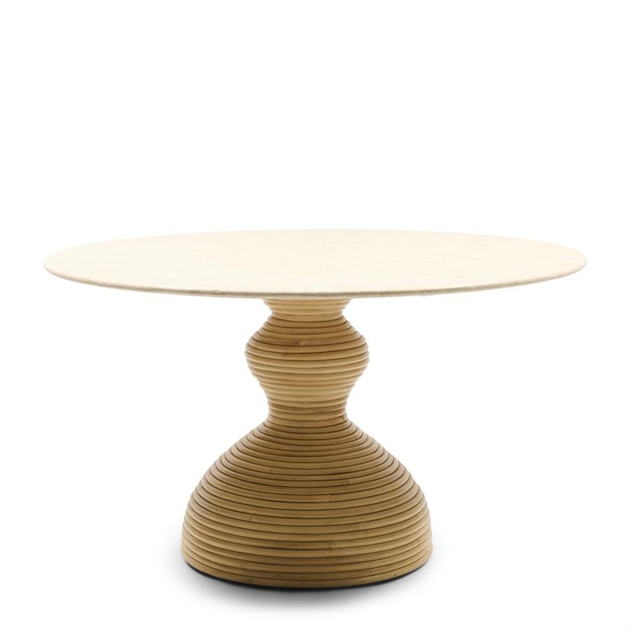 Rivièra Maison Eettafel Vedella | Marmer | Rattan | 130 cm