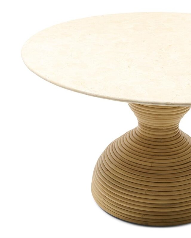 Rivièra Maison Eettafel Vedella | Marmer | Rattan | 130 cm