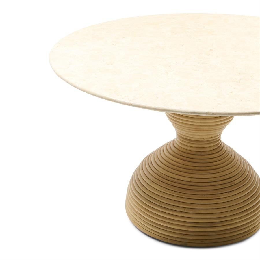 Rivièra Maison Eettafel Vedella | Marmer | Rattan | 130 cm