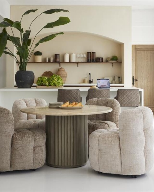 Rivièra Maison Eettafel Villanova | Mangohout | Rond | 130 cm