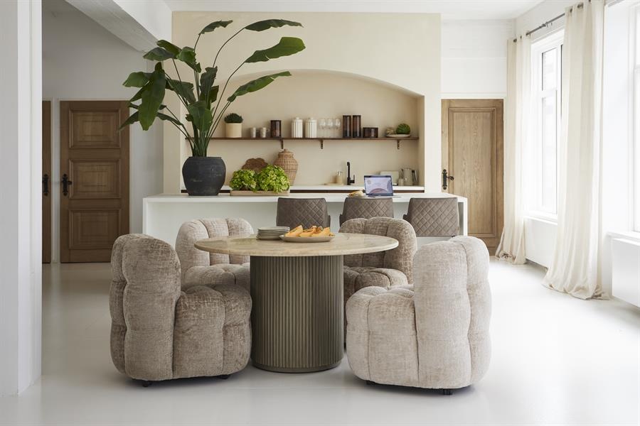Rivièra Maison Eettafel Villanova | Mangohout | Rond | 130 cm