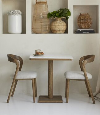 Rivièra Maison Bistrotafel Amalfi | Marmer | Eikenhout | 70x70 cm