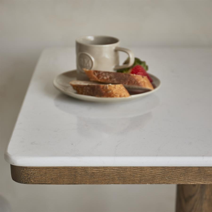 Rivièra Maison Bistrotafel Amalfi | Marmer | Eikenhout | 70x70 cm