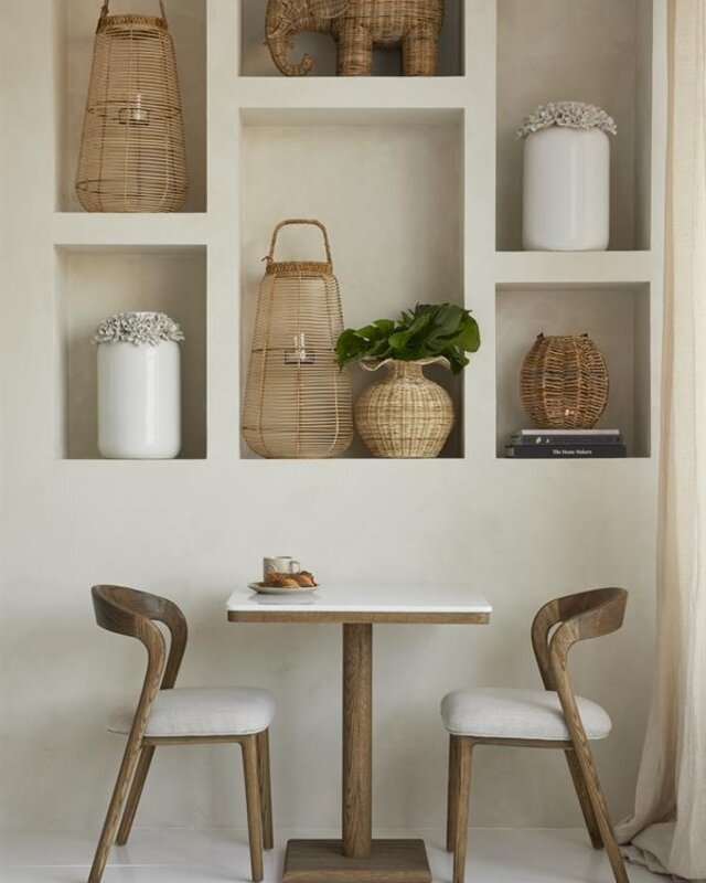 Rivièra Maison Bistrotafel Amalfi | Marmer | Eikenhout | 70x70 cm