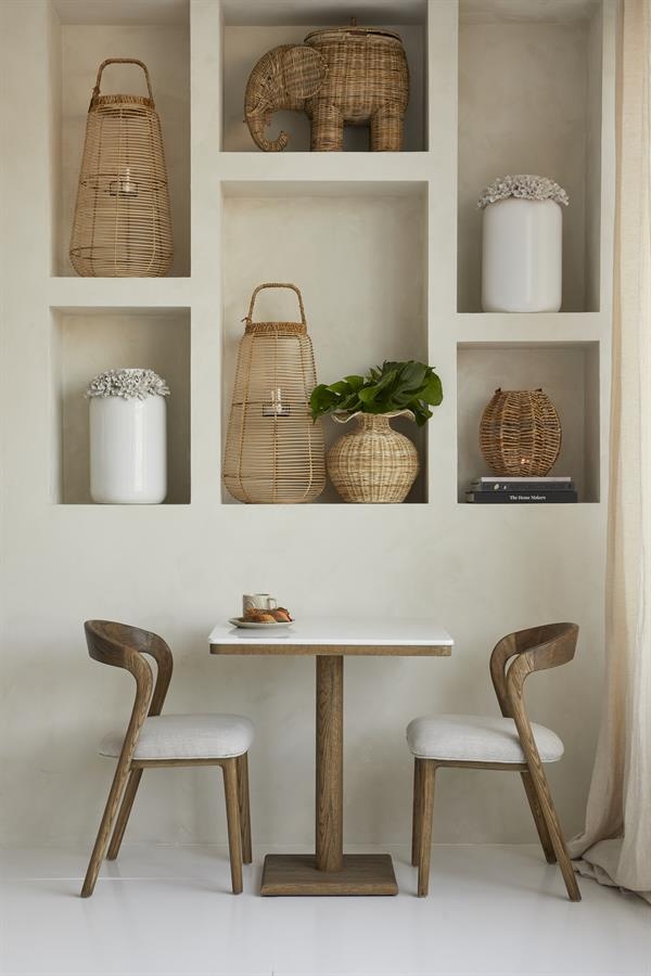 Rivièra Maison Bistrotafel Amalfi | Marmer | Eikenhout | 70x70 cm