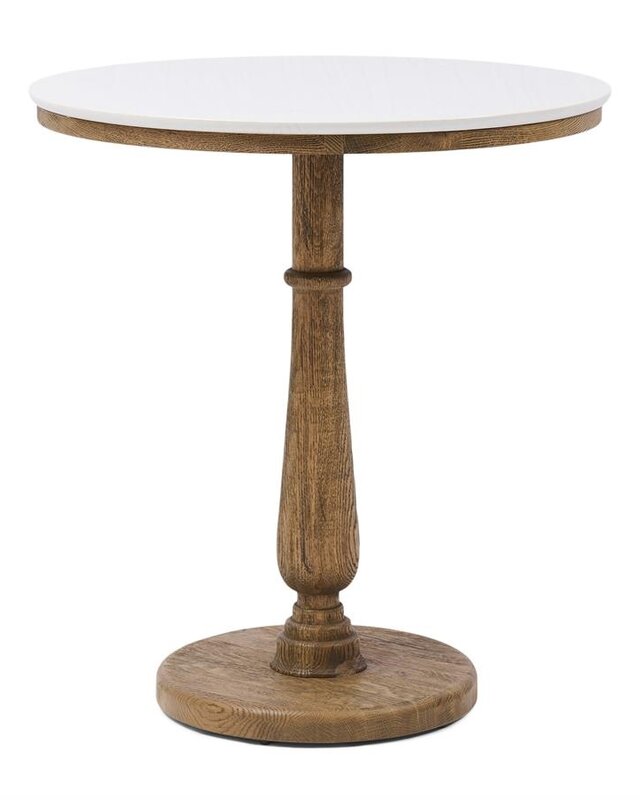 Rivièra Maison Bistrotafel Amalfi | Marmer | Eikenhout | D70 cm