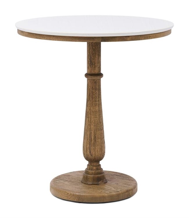 Rivièra Maison Bistrotafel Amalfi | Marmer | Eikenhout | D70 cm