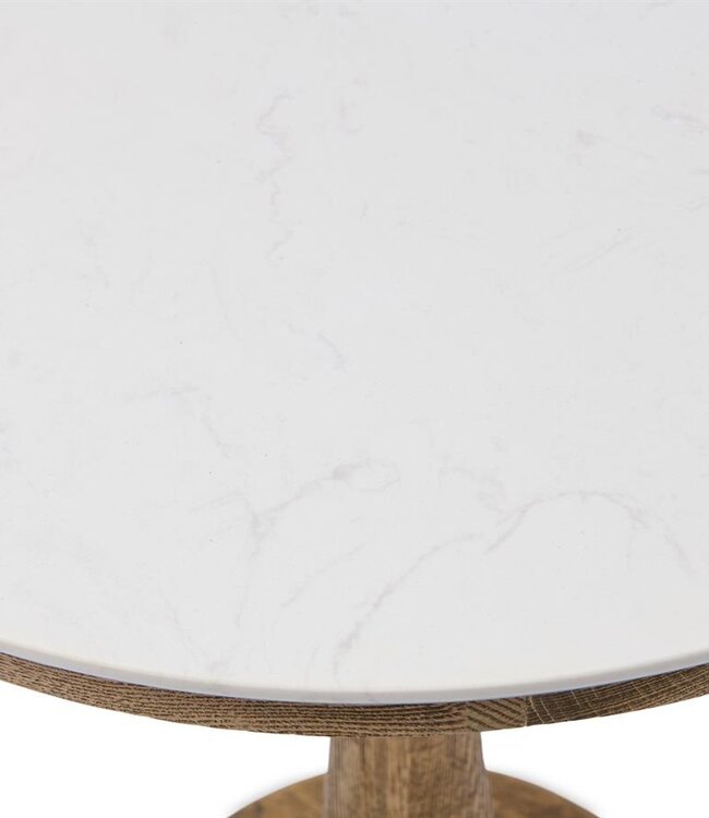 Rivièra Maison Bistrotafel Amalfi | Marmer | Eikenhout | D70 cm