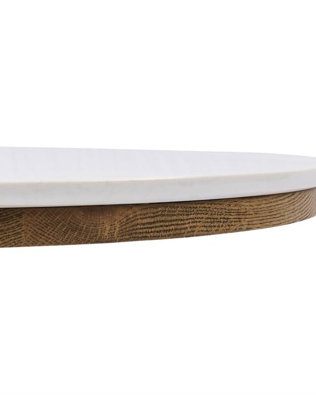 Rivièra Maison Bistrotafel Amalfi | Marmer | Eikenhout | D70 cm