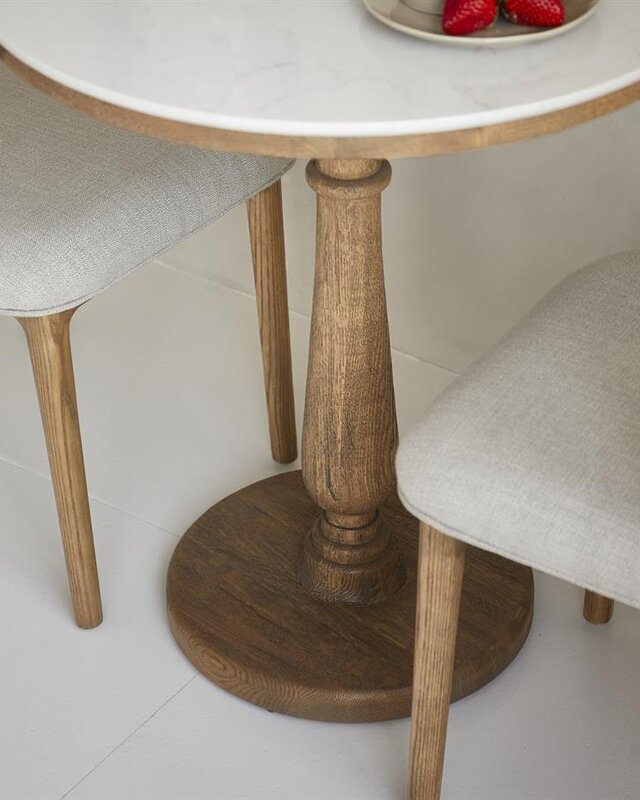 Rivièra Maison Bistrotafel Amalfi | Marmer | Eikenhout | D70 cm