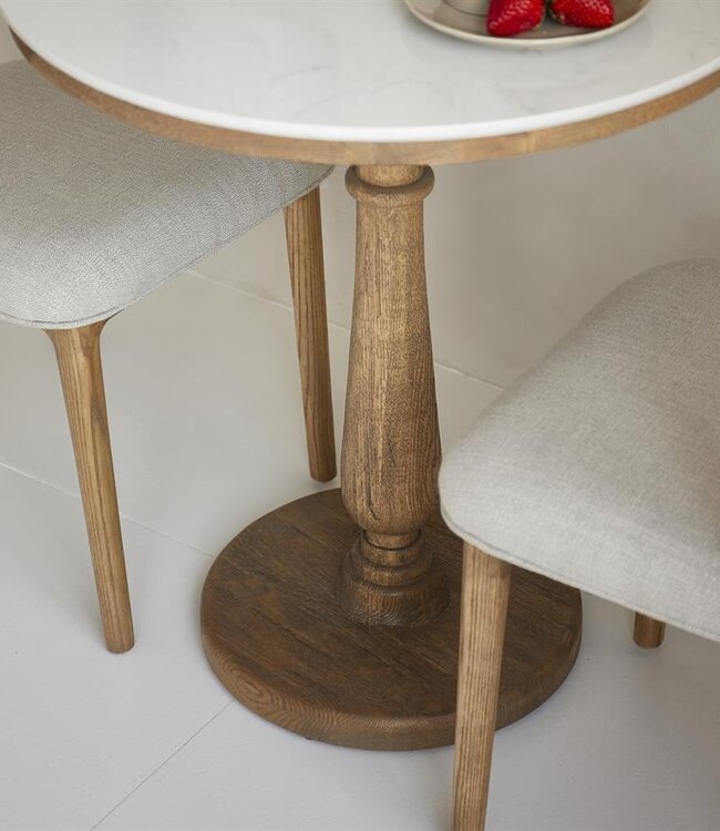 Rivièra Maison Bistrotafel Amalfi | Marmer | Eikenhout | D70 cm