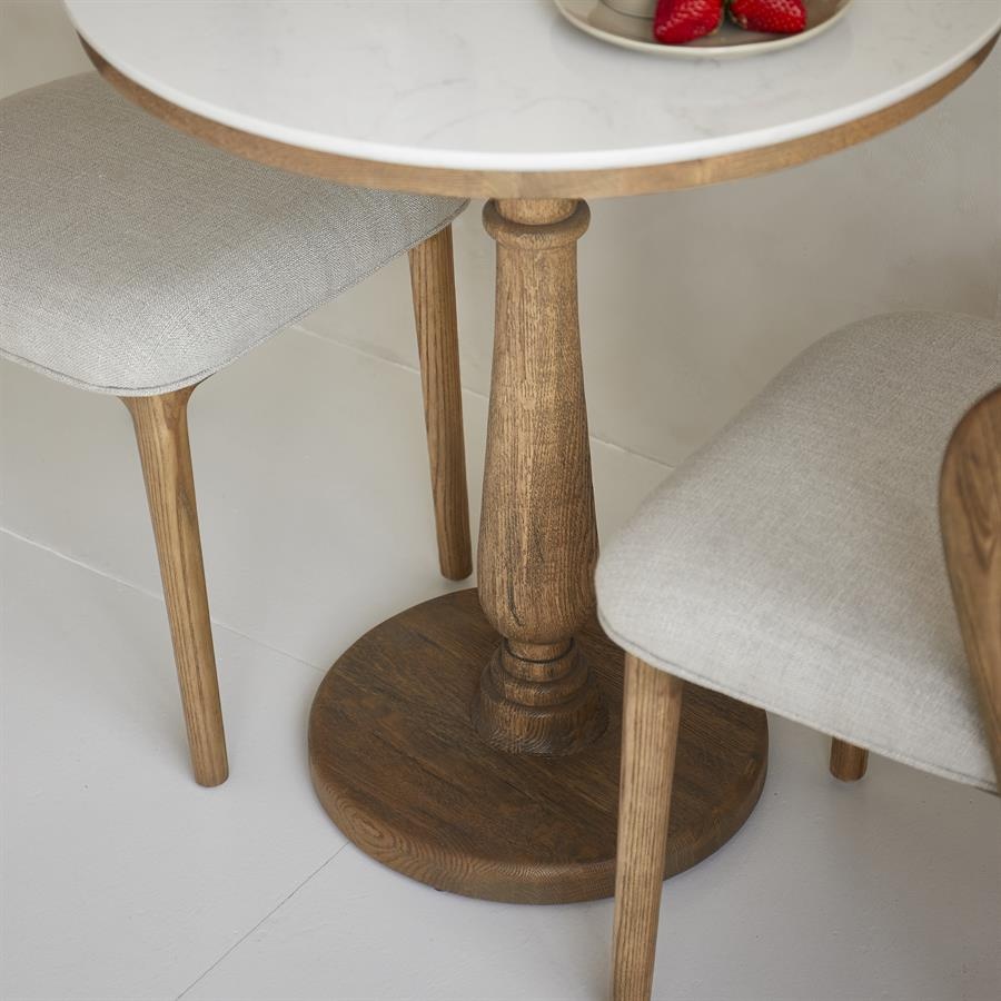 Rivièra Maison Bistrotafel Amalfi | Marmer | Eikenhout | D70 cm