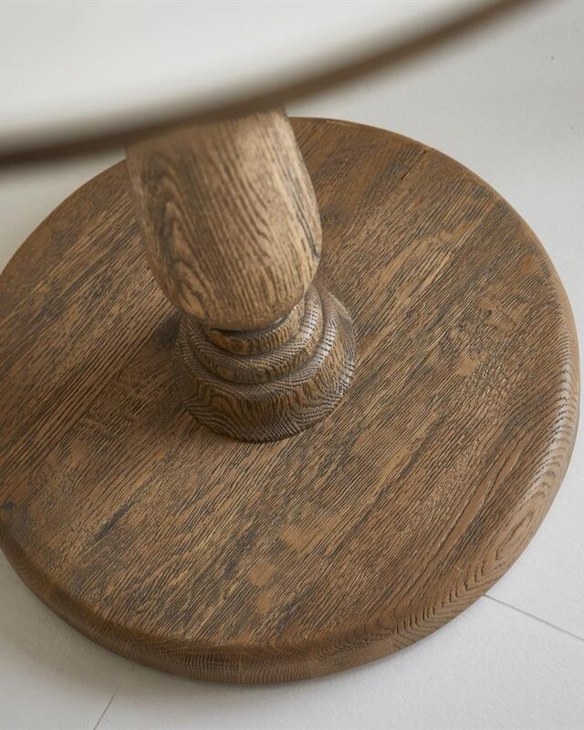 Rivièra Maison Bistrotafel Amalfi | Marmer | Eikenhout | D70 cm