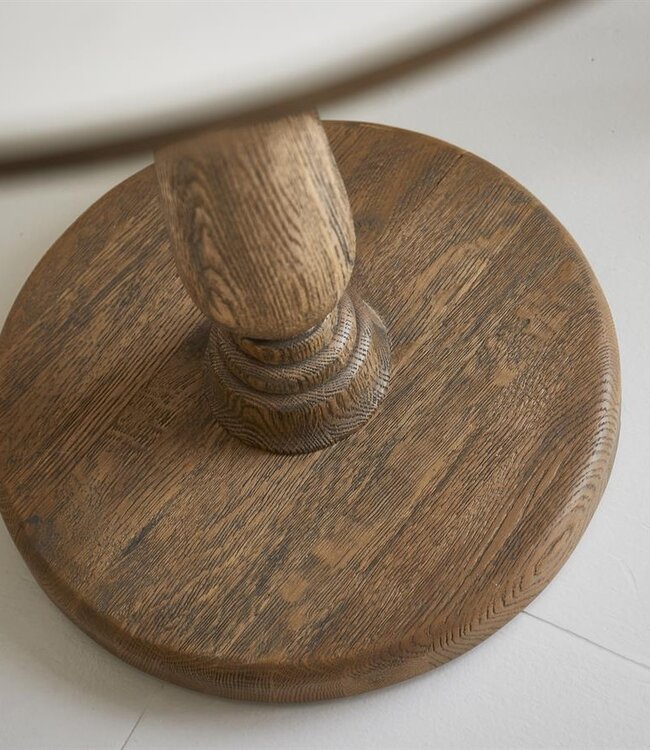 Rivièra Maison Bistrotafel Amalfi | Marmer | Eikenhout | D70 cm