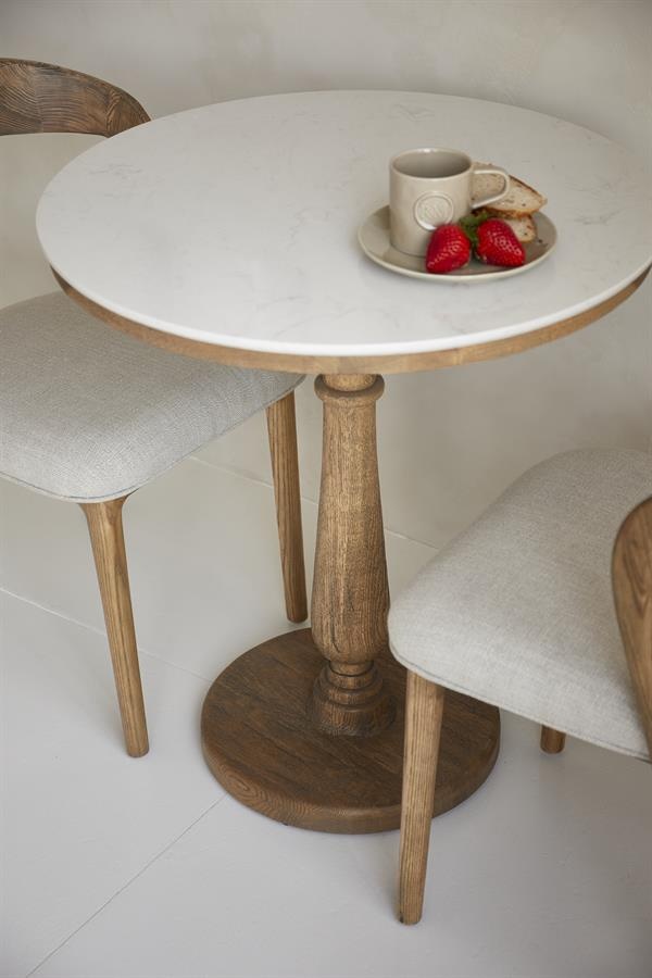 Rivièra Maison Bistrotafel Amalfi | Marmer | Eikenhout | D70 cm
