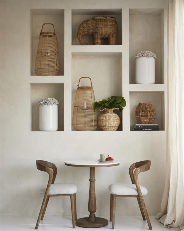 Rivièra Maison Bistrotafel Amalfi | Marmer | Eikenhout | D70 cm
