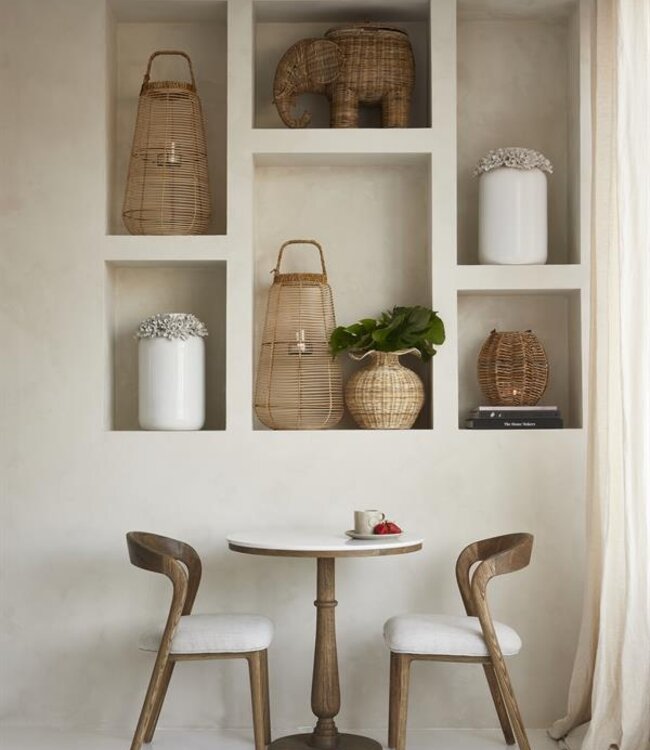 Rivièra Maison Bistrotafel Amalfi | Marmer | Eikenhout | D70 cm