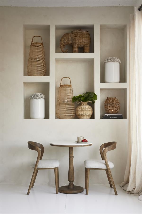 Rivièra Maison Bistrotafel Amalfi | Marmer | Eikenhout | D70 cm
