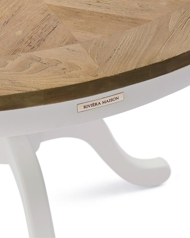 Rivièra Maison Le Marais Eettafel | Eikenhout | Wit | H78 x D120 cm