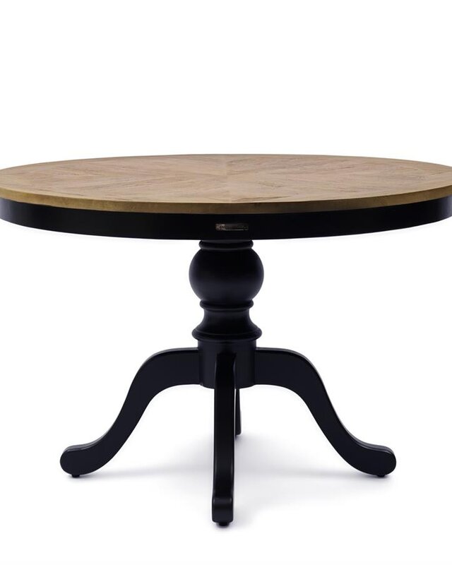 Rivièra Maison Le Marais Eettafel | Eikenhout | Zwart | H78 x D120 cm