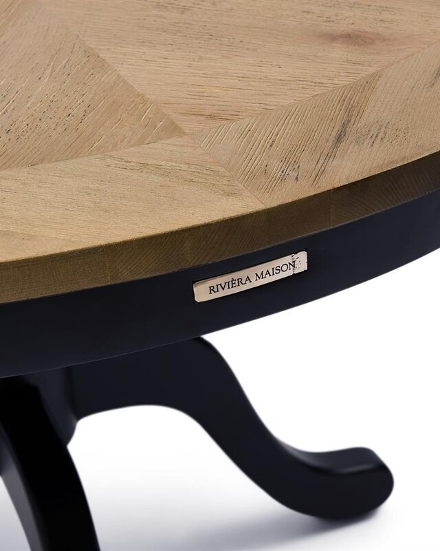 Rivièra Maison Le Marais Eettafel | Eikenhout | Zwart | H78 x D120 cm