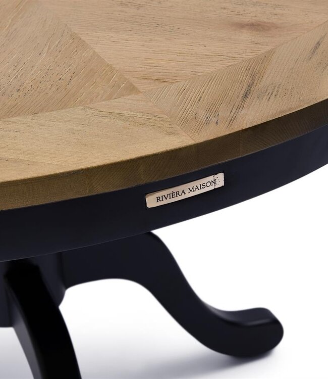 Rivièra Maison Le Marais Eettafel | Eikenhout | Zwart | H78 x D120 cm