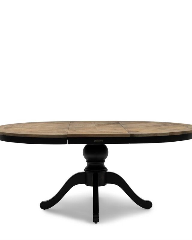 Rivièra Maison Le Marais Eettafel | Eiken | Zwart | Verstelbaar