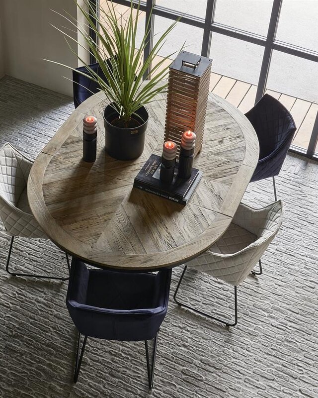 Rivièra Maison Le Marais Eettafel | Eiken | Zwart | Verstelbaar