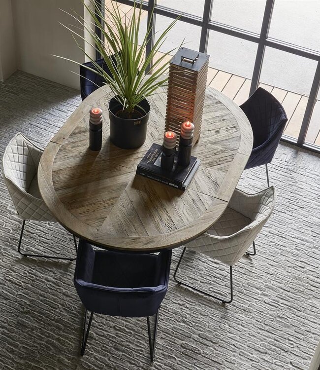 Rivièra Maison Le Marais Eettafel | Eiken | Zwart | Verstelbaar