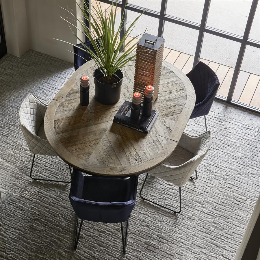Rivièra Maison Le Marais Eettafel | Eiken | Zwart | Verstelbaar