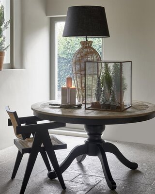 Rivièra Maison Le Marais Eettafel | Eiken | Zwart | Verstelbaar