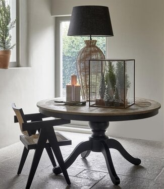 Rivièra Maison Le Marais Eettafel | Eiken | Zwart | Verstelbaar