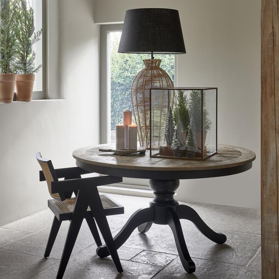 Rivièra Maison Le Marais Eettafel | Eiken | Zwart | Verstelbaar