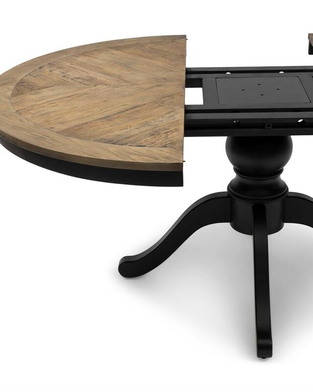 Rivièra Maison Le Marais Eettafel | Eiken | Zwart | Verstelbaar