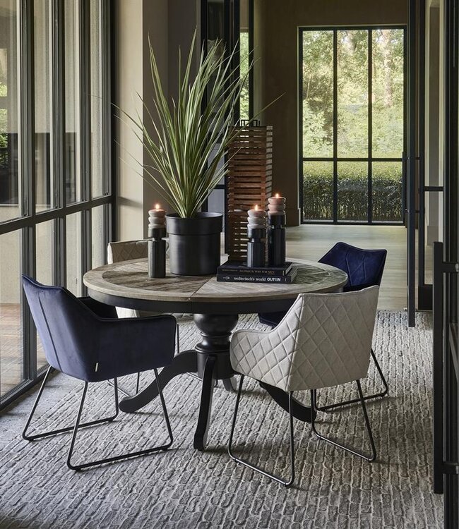 Rivièra Maison Le Marais Eettafel | Eiken | Zwart | Verstelbaar