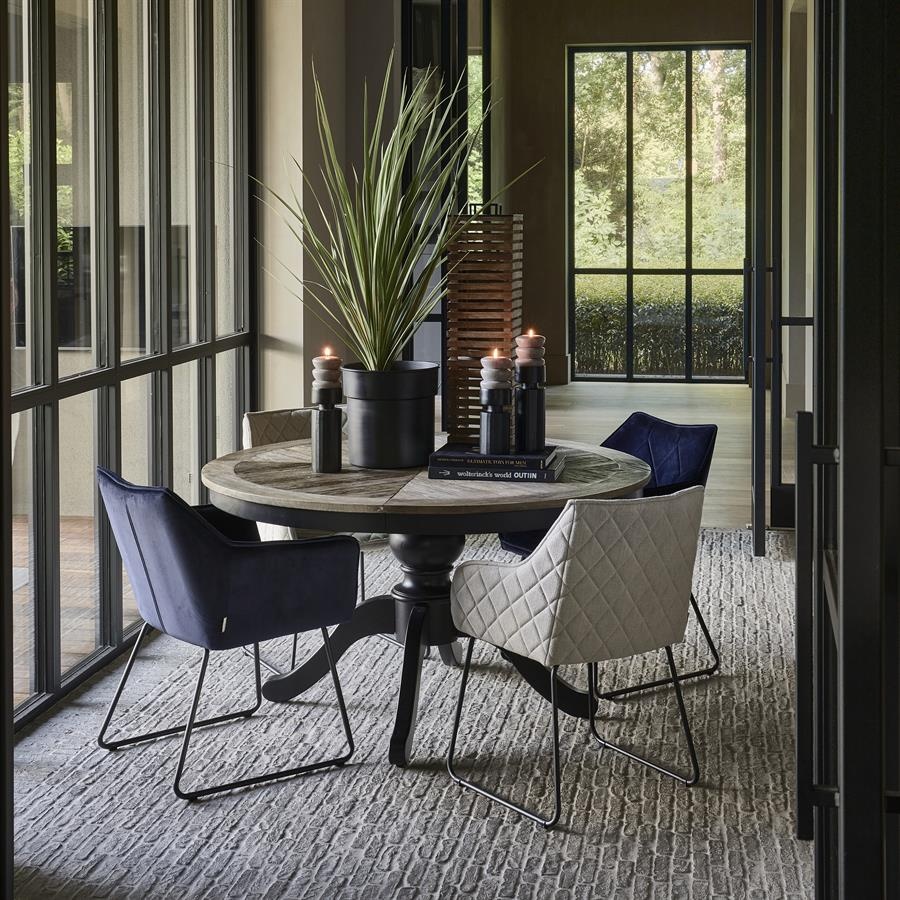 Rivièra Maison Le Marais Eettafel | Eiken | Zwart | Verstelbaar
