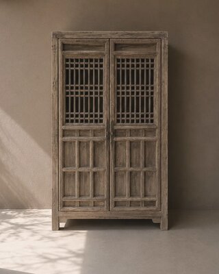 Luksa Home Collection Oosterse Houten Vitrinekast Dong H225 x B127 x D55 Cm