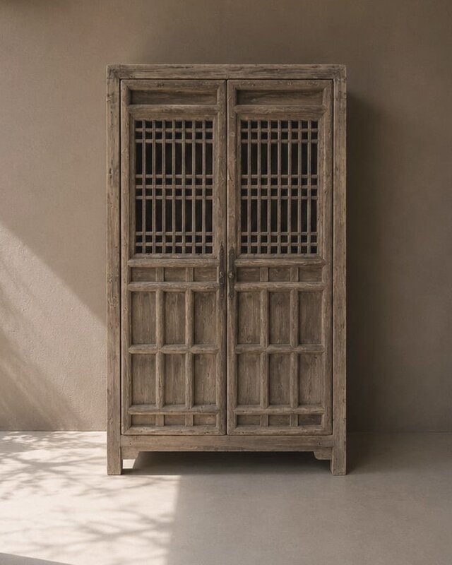 Luksa Home Collection Oosterse Houten Vitrinekast Dong H225 x B127 x D55 Cm