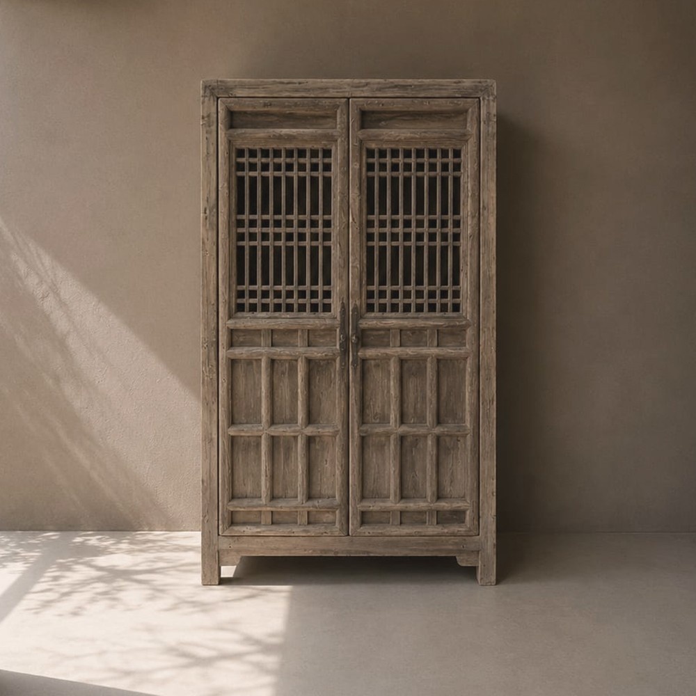 Luksa Home Collection Oosterse Houten Vitrinekast Dong H225 x B127 x D55 Cm