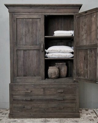 Luksa Home Collection Opbergkast High Canterbury 2-deurs 4-lades H230 x B145 x D55 Cm