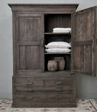 Luksa Home Collection Opbergkast High Canterbury 2-deurs 4-lades H230 x B145 x D55 Cm