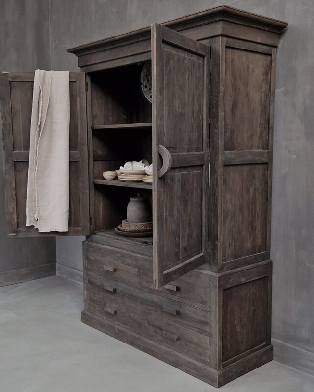 Luksa Home Collection Opbergkast High Canterbury 2-deurs 4-lades H230 x B145 x D55 Cm