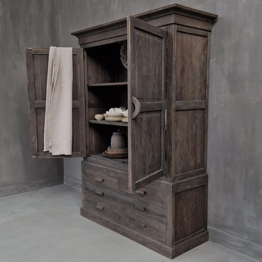 Luksa Home Collection Opbergkast High Canterbury 2-deurs 4-lades H230 x B145 x D55 Cm